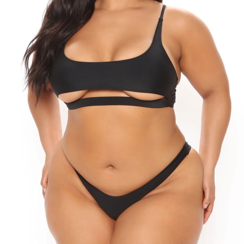 Fashion nova underboob black plus bikini 3x